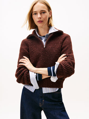 DW0DW21686 GS7 | Pullover mit Wolle und kurzem Reißverschluss